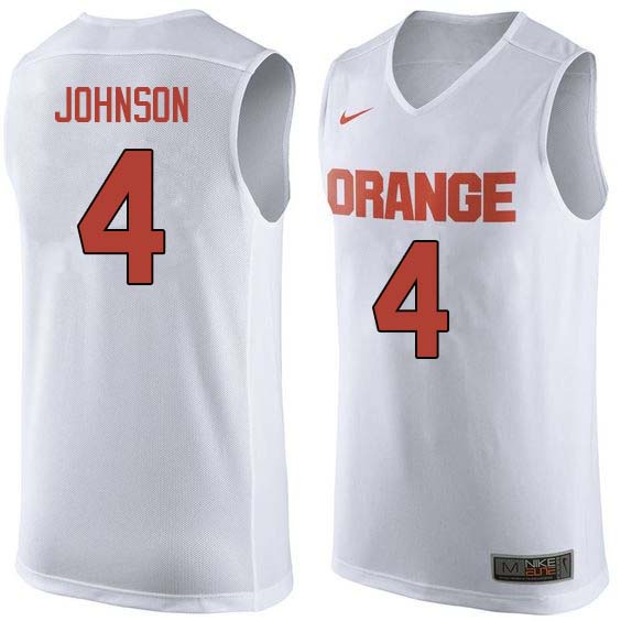 Men #4 Wesley Johnson Syracuse White College Basketball Jerseys Sale-White
